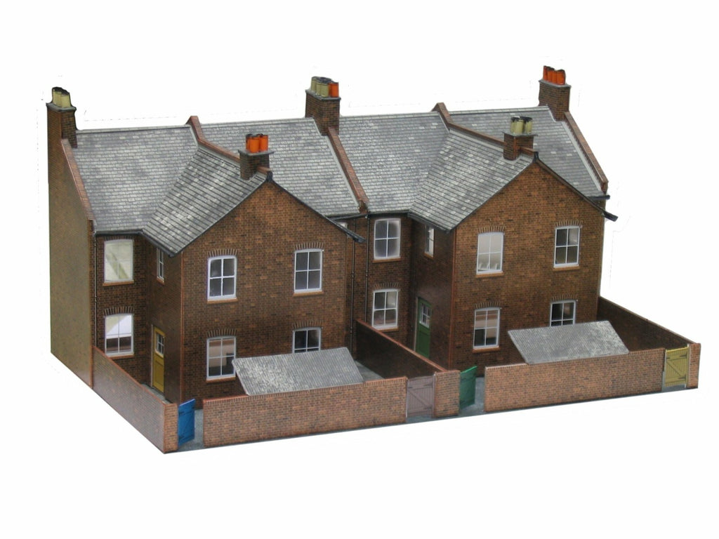 Superquick Low Relief Model Kits 1:76 Scale Four Red Brick Terrace Backs SQC5