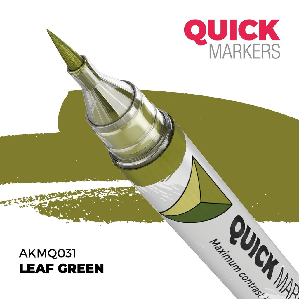 AK Interactive Acrylic Quick Gen Markers For Tabletop Wargaming Leaf Green - AKMQ031