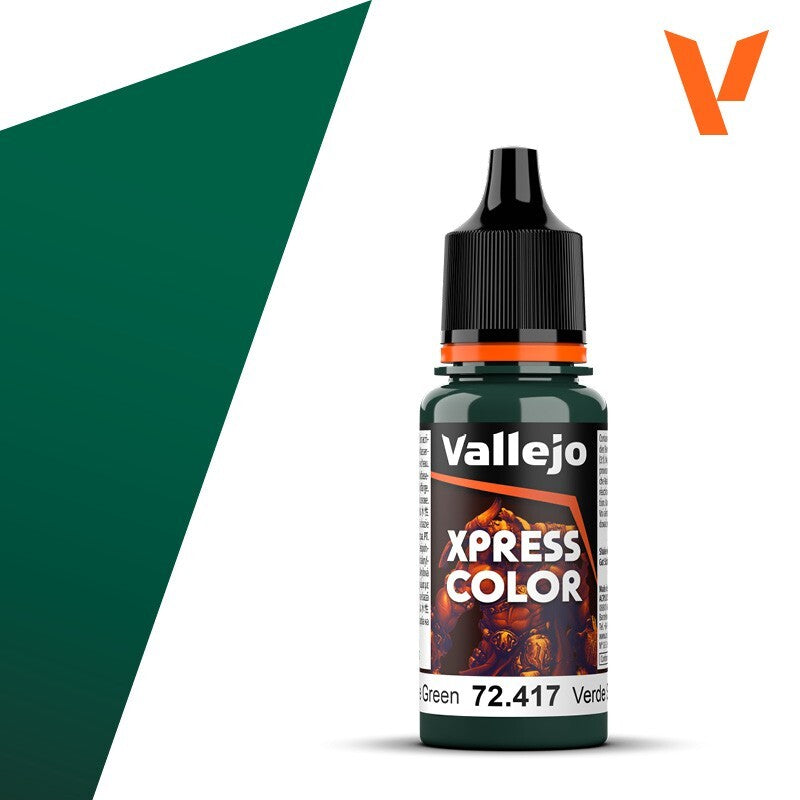 Vallejo Xpress Color Acrylics Snake Green 18ml/0.6 fl oz Dropper Bottle - 72.417