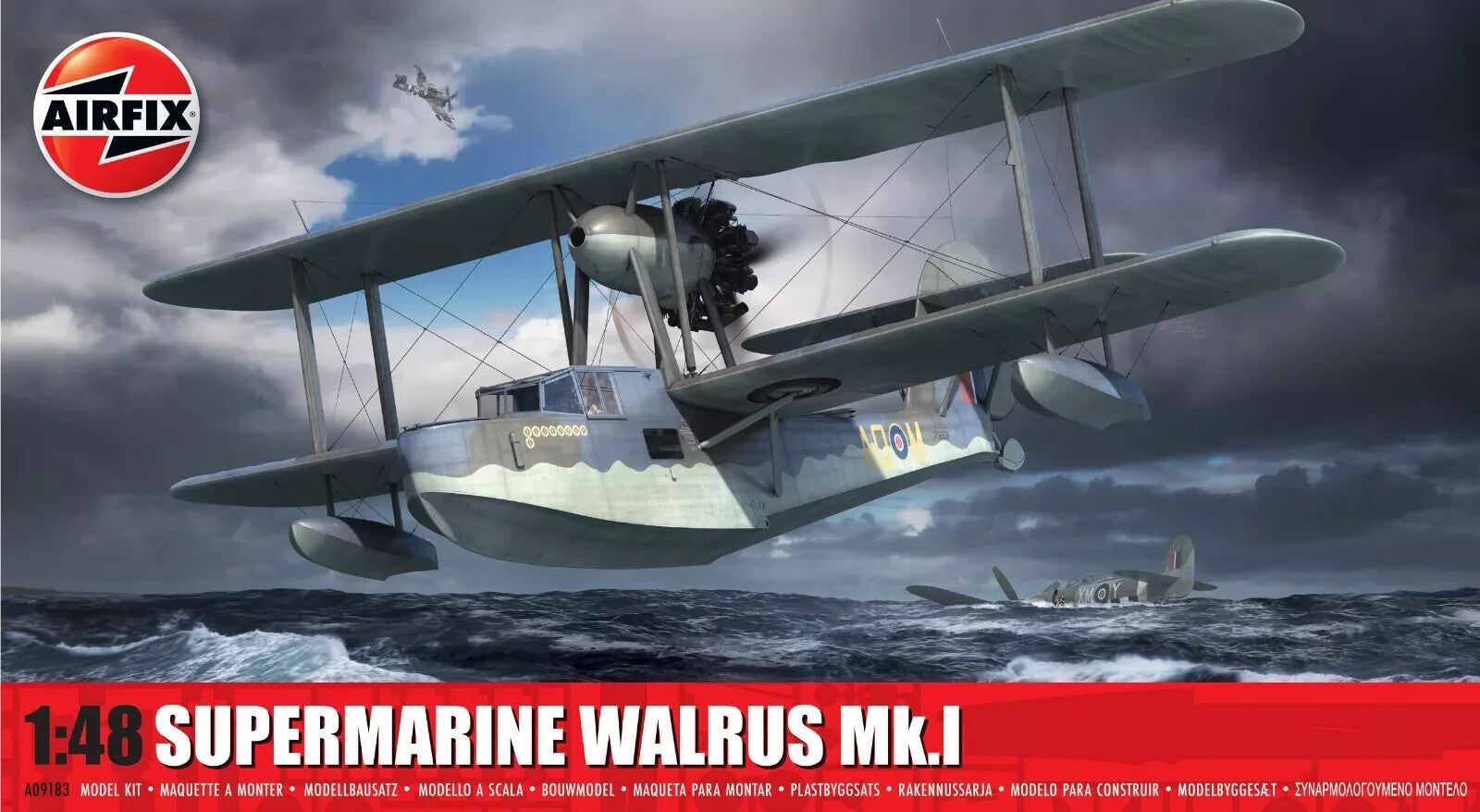 Airfix 1:48 Scale Supermarine Walrus Mk.I Model Plane Kit Skill Level 3 - A09183