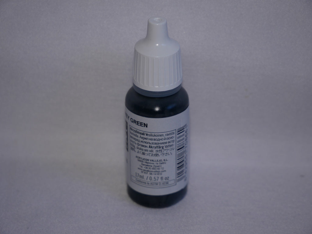 Vallejo Model Color Grey Green Acrylic 17ml/0.57 fl oz Dropper Bottle - 70.866