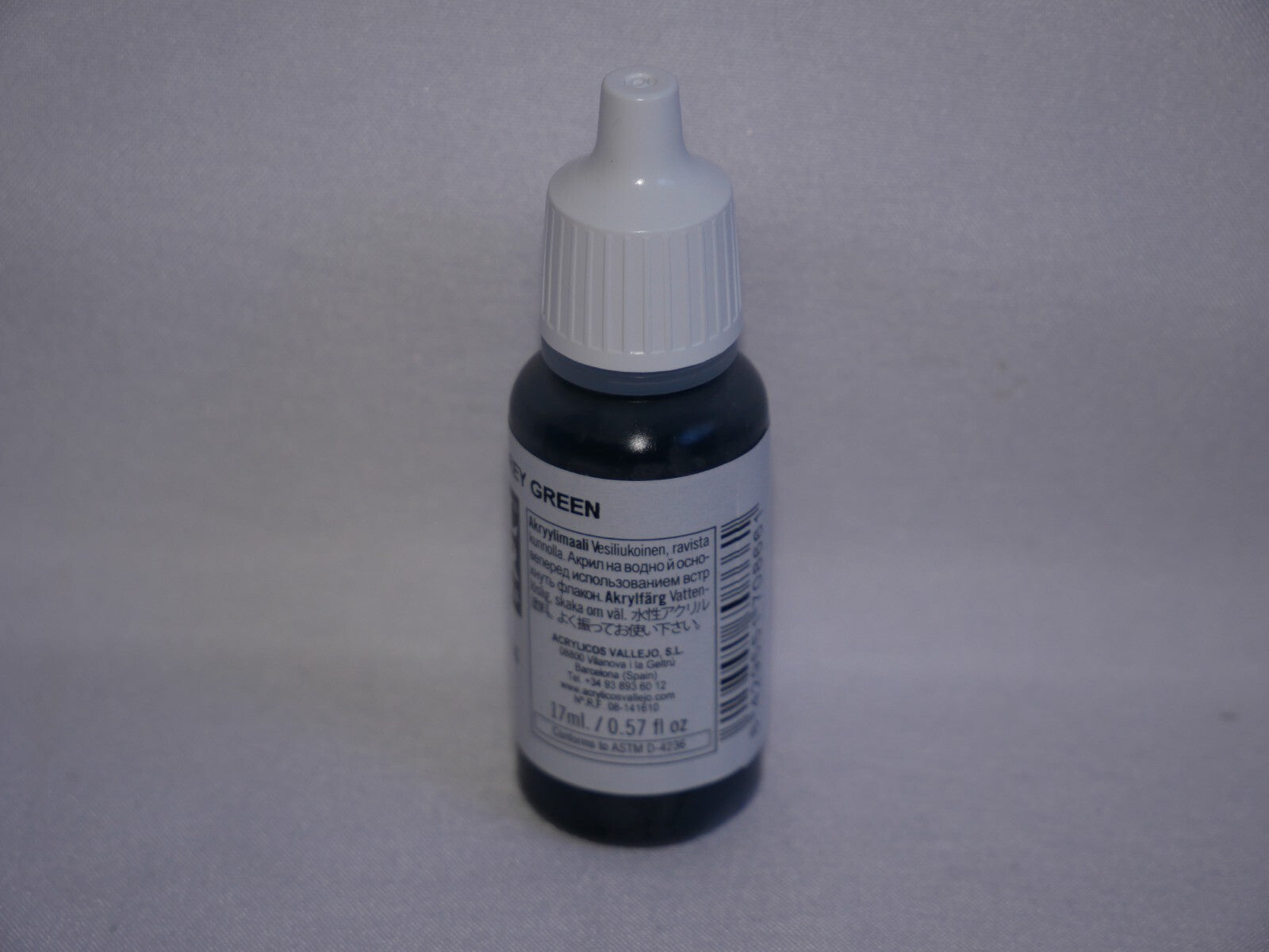 Vallejo Model Color Grey Green Acrylic 17ml/0.57 fl oz Dropper Bottle - 70.866