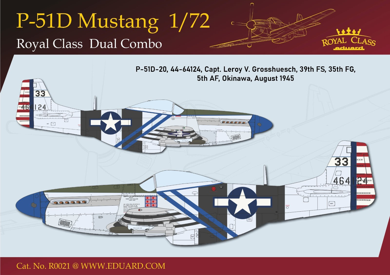 Eduard 1:72 Scale P-51D Mustang Dual Combo Set 'The Royal Class Edition' - R0021