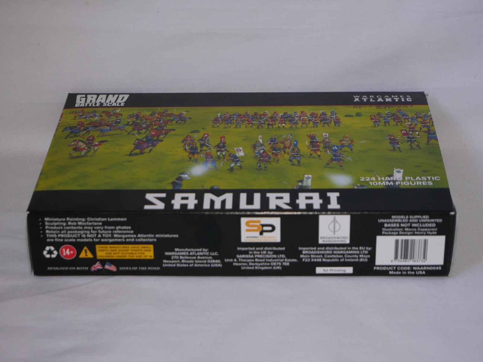 Wargames Atlantic Grand Battle Scale Hard Plastic 10mm Samurai Figures WAARN004S