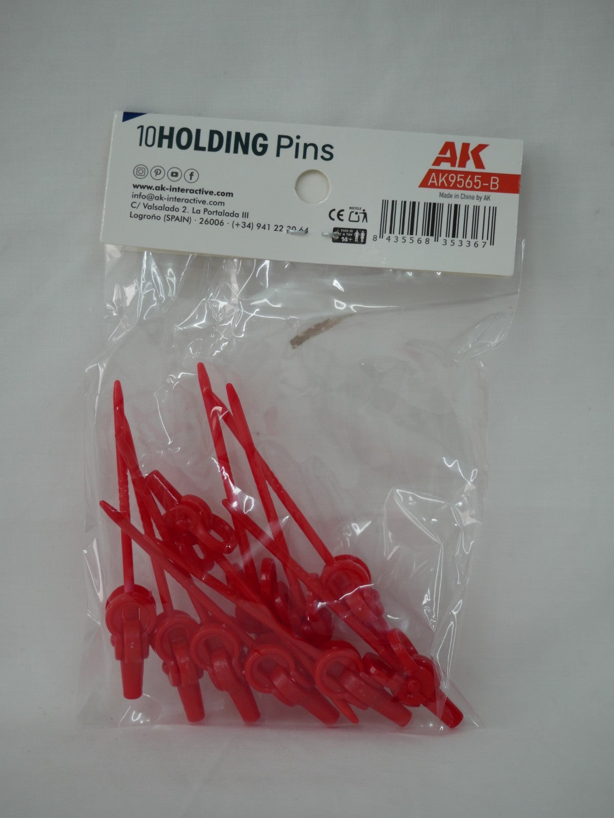AK Interactive Plastic Holding Pins For AK9565 Handle Support (10 Units) - AK9565-B