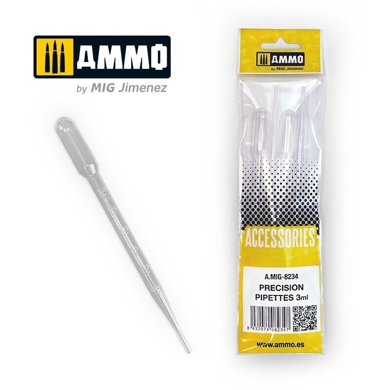 Ammo By Mig Jimenez 3mm Large Size Reusable Precision Pipettes 4 pcs A.MIG-8234