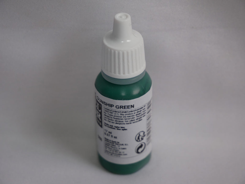 Vallejo Model Color Gunship Green Acrylic 17ml/0.57 fl oz Dropper Bottle 70.895