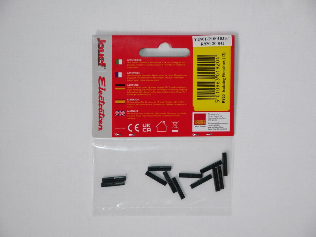 Hornby 1:76 Model Railway Track Accessories Isolating Fishplates (Pack 12) R920