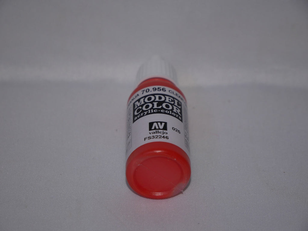 Vallejo Model Color Clear Orange Acrylic 17ml/0.57 fl oz Dropper Bottle - 70.956