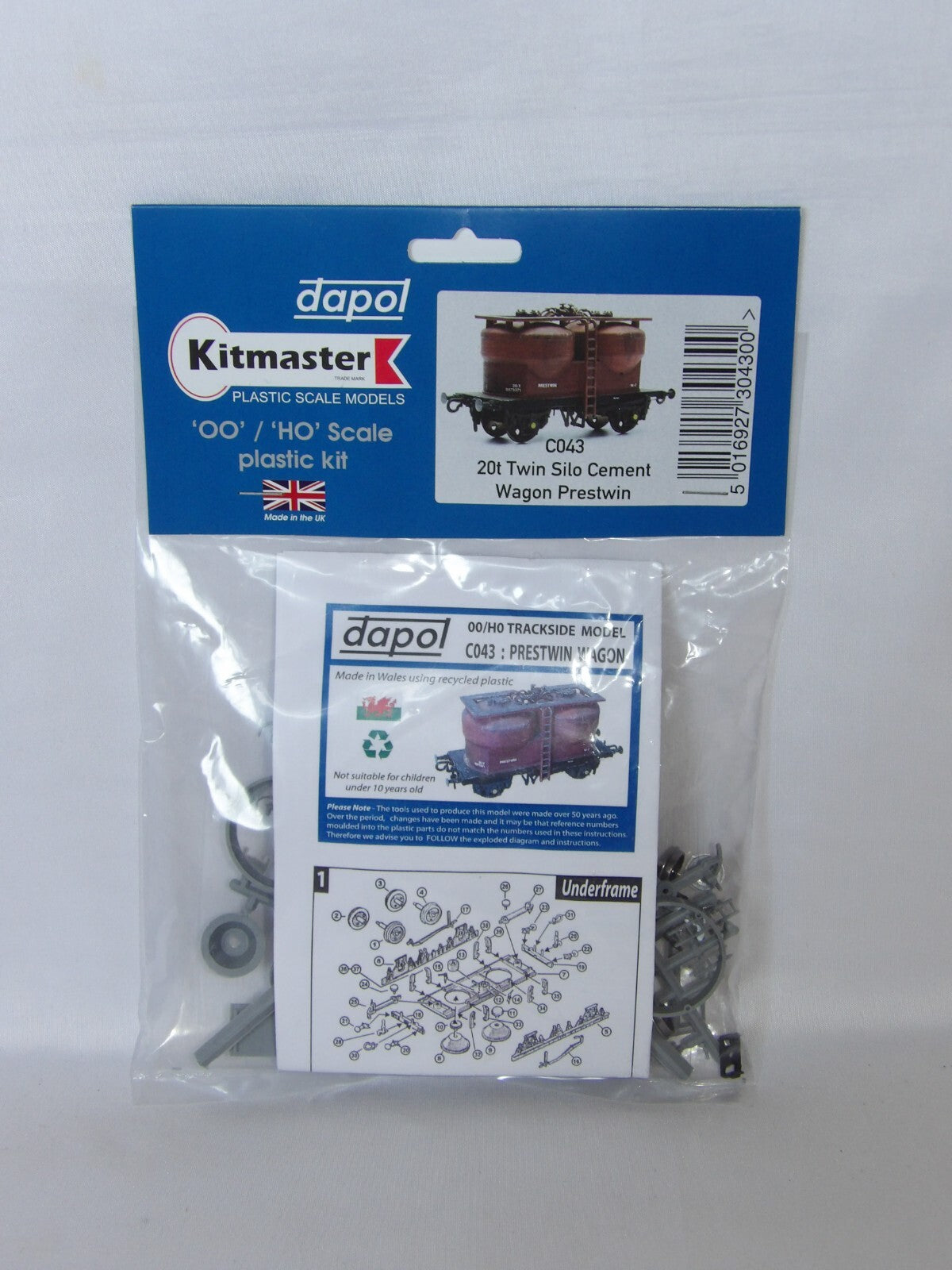 Dapol Kitmaster "OO/HO" 20t Twin Silo Cement Wagon Prestwin  C043