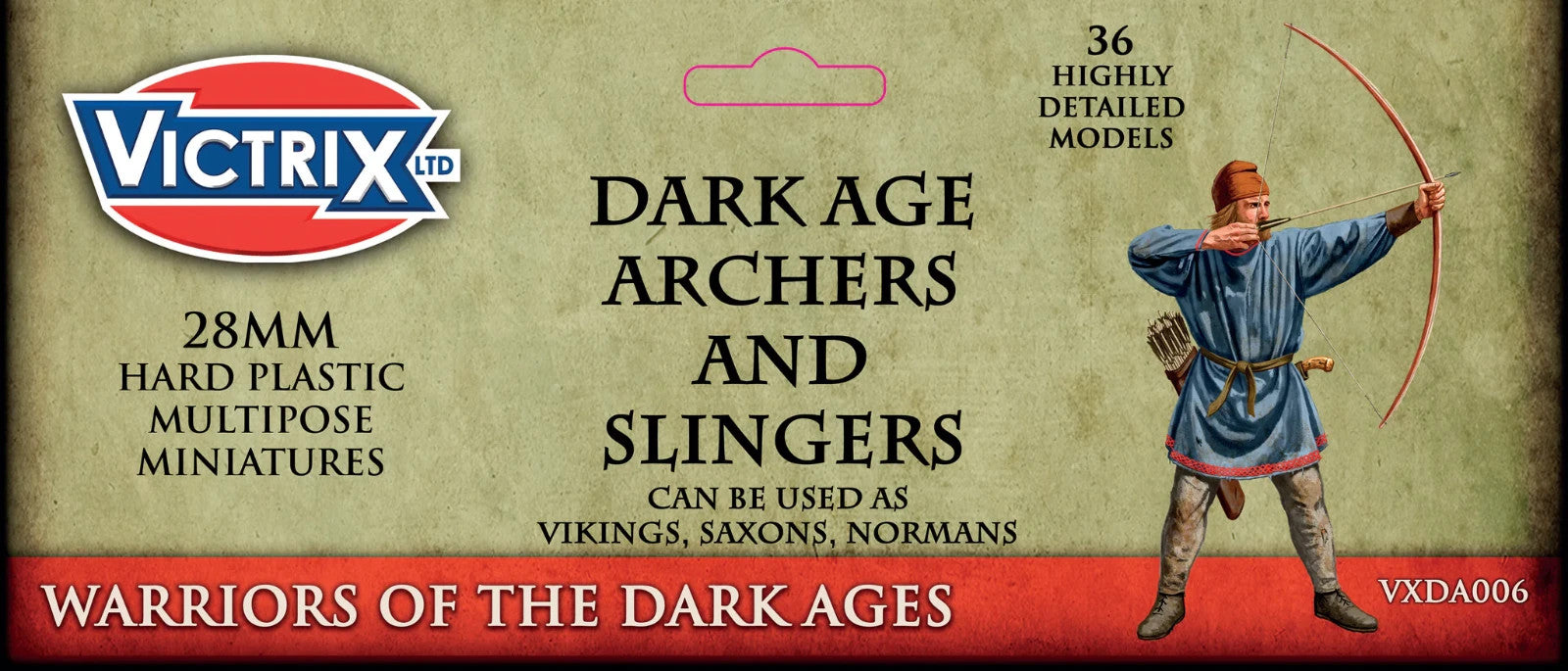 Victrix Warriors Of The Dark Ages 28mm Hard Plastic Archers & Slingers - VXDA006