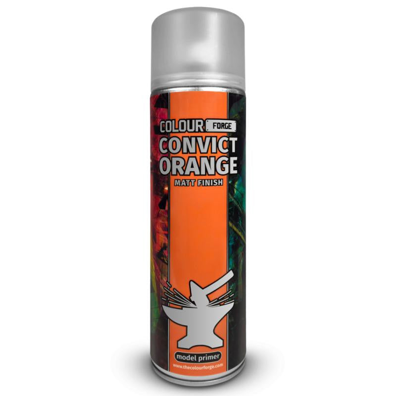 The Colour Forge Convict Orange Matt Finish Model Primer 500ml Aerosol Spray Can