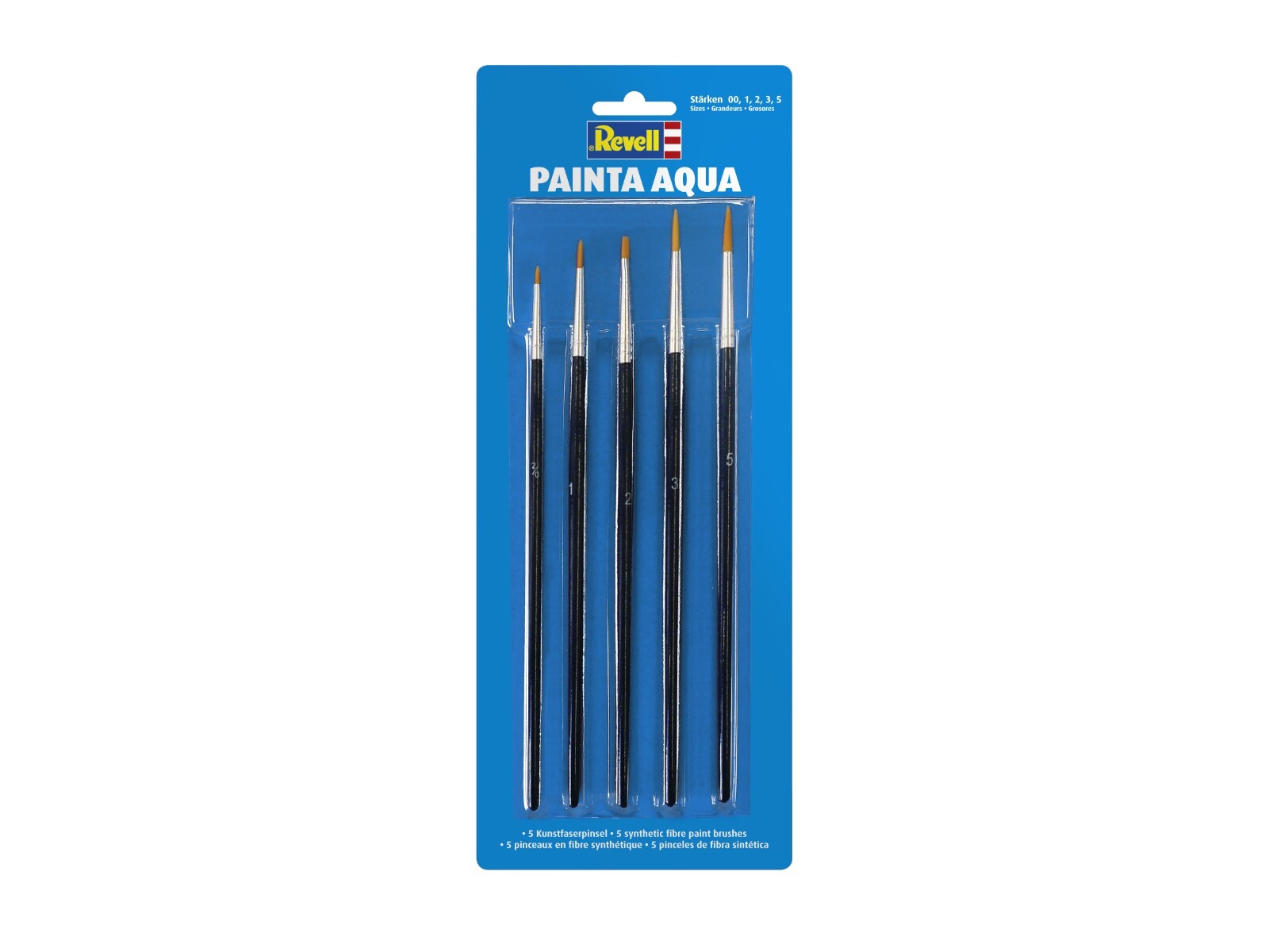 Revell Paint Brush Set 5 Painta Aqua Brushes (Assorted Sizes 00 - 5) - 39624