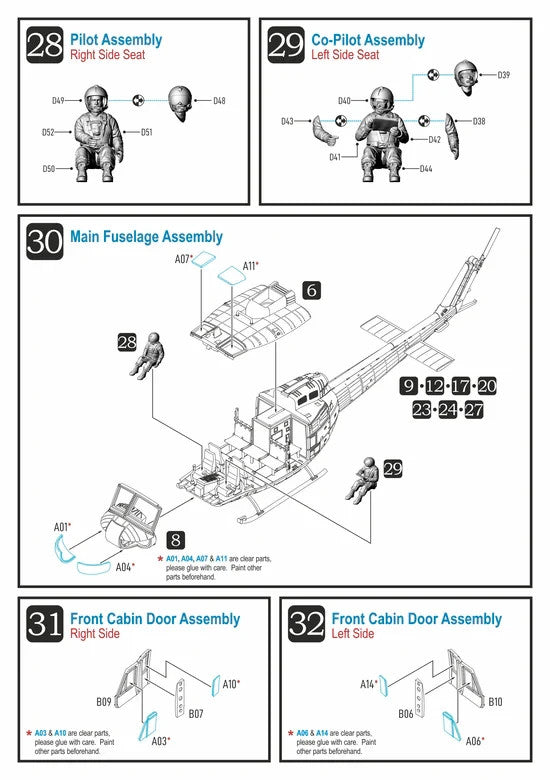 Rubicon Models 1:56 Scale Bell UH-1D / UH-1H "Huey" Military Helicopter - 280119