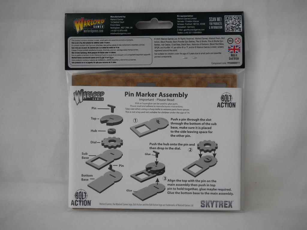Warlord Games & Skytrex Bolt Action Laser Cut MDF Unit Pin Markers - 408800001
