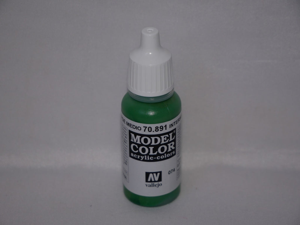 Vallejo Model Color Intermediate Green Acrylic 17ml Dropper Bottle - 70.891