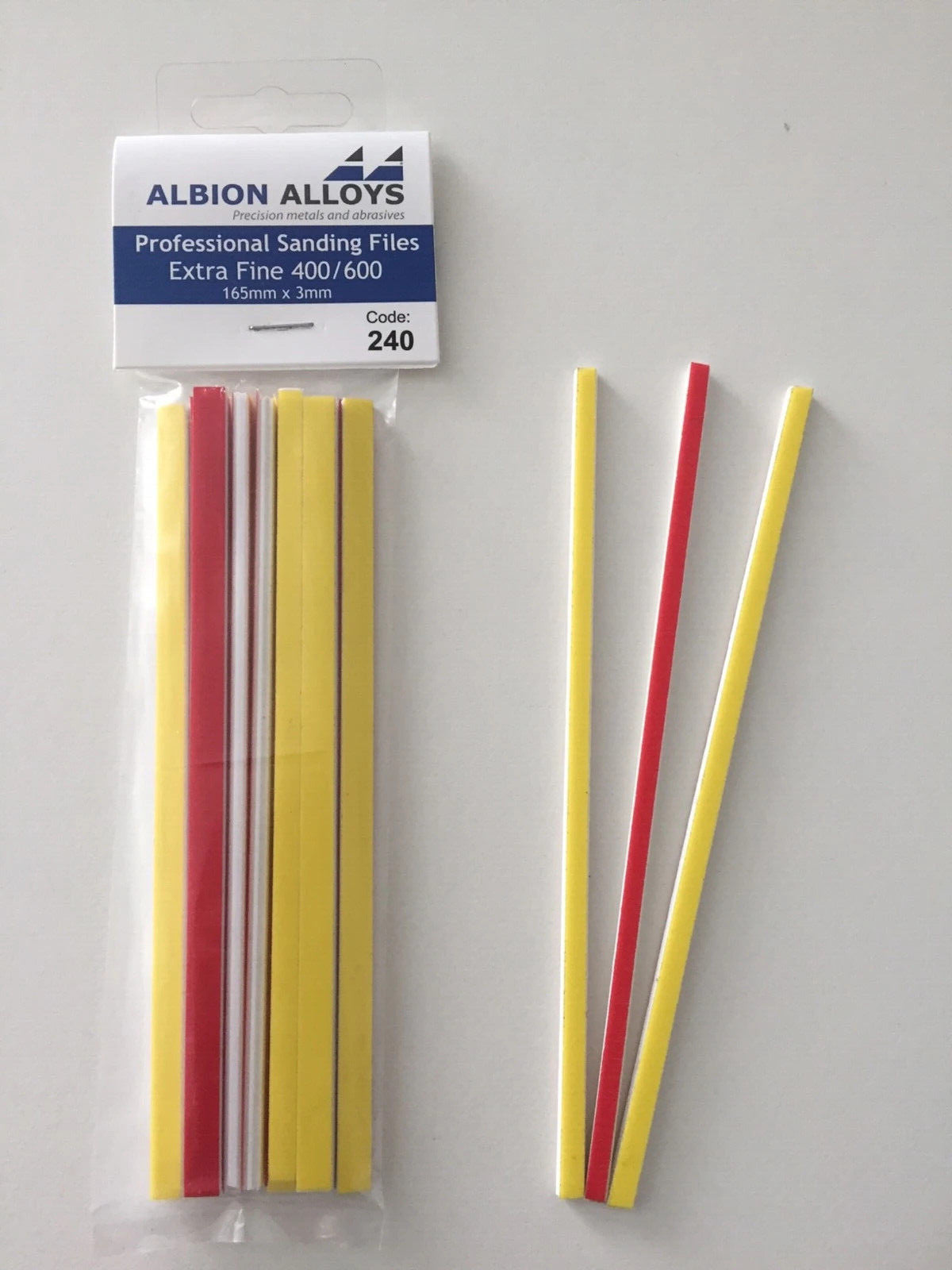 Albion Alloys Professional Extra Fine Sanding Files 400/600 Grit 165mm x 6mm - 240