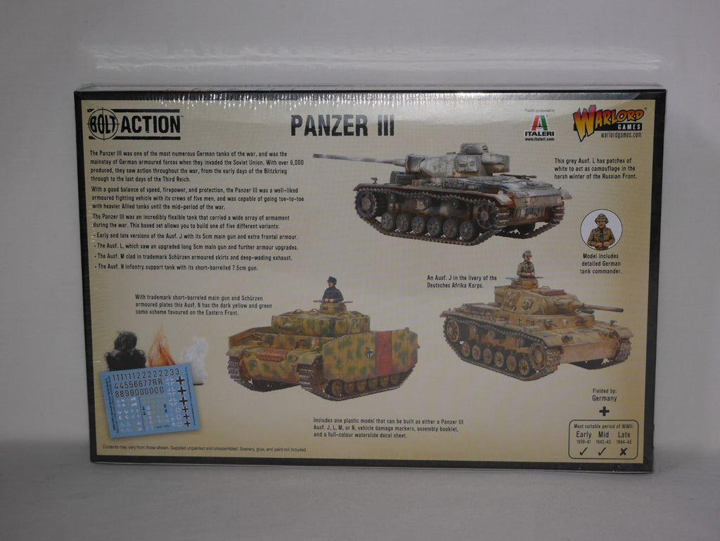 Warlord Games Bolt Action 1:56 Scale WW2 German Panzer III Medium Tank 402012004