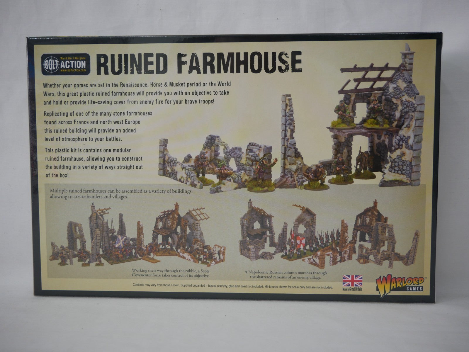 Warlord Games Bolt Action 1:56 Hard Plastic Modular Ruined Farmhouse - 802010004