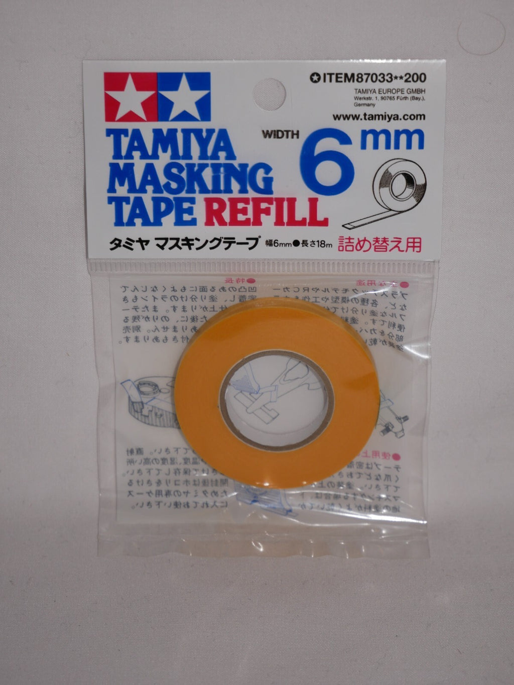 Tamiya Scale Modelling Highly Adhesive 6mm Masking Tape Refill 18m Roll - 87033