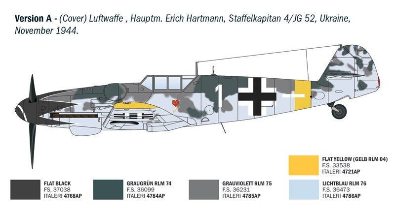 Italeri 1:72 Scale WWII Aces Messerschmitt Bf 109 G-6 Model Skill Level 2 - 1483