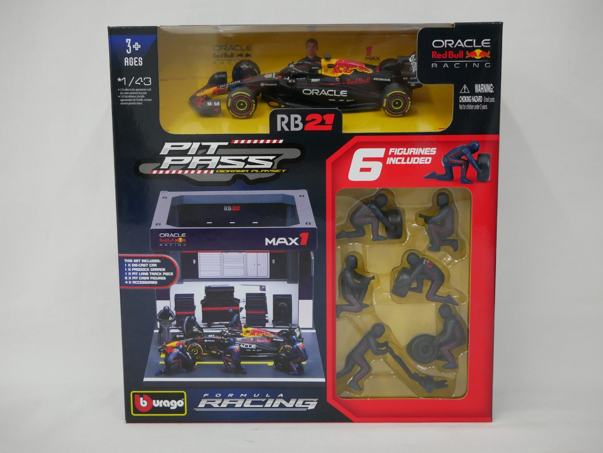 Burago 1:43 Scale Oracle Redbull Racing Formula One Team Pit Pass Diorma Playset - #18-38459V