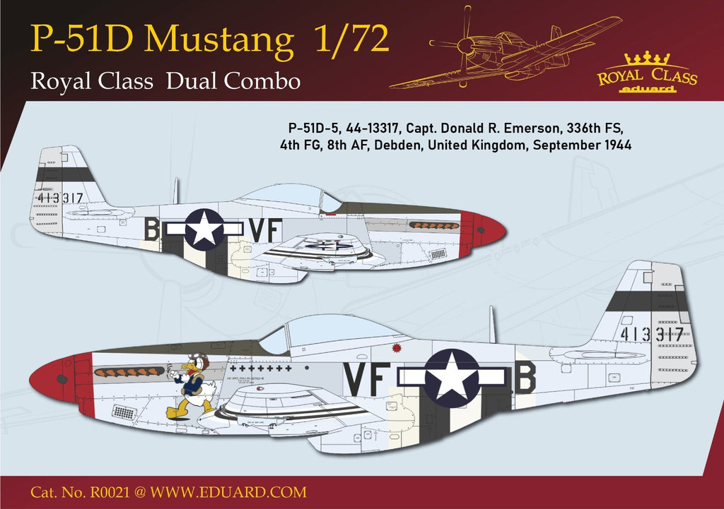 Eduard 1:72 Scale P-51D Mustang Dual Combo Set 'The Royal Class Edition' - R0021