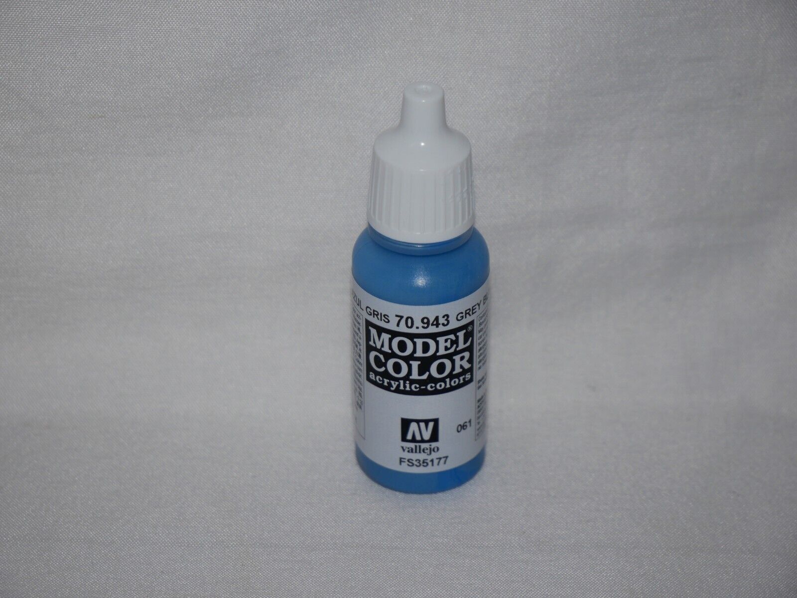 Vallejo Model Color Grey Blue Acrylic 17ml/0.57 fl oz Dropper Bottle - 70.943