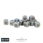 Warlord Games Bolt Action 1:56 Scale 12x Grey Coloured Order Dice - (402616008)