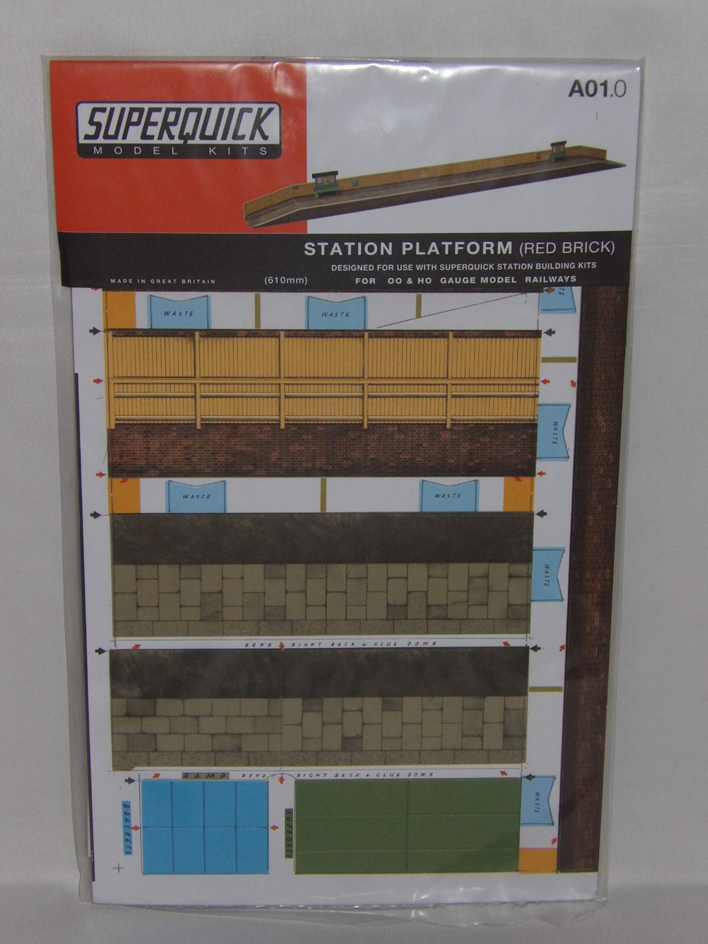 Superquick Kits 1:76 Scale Red Brick Station Platform Scaled For OO & HO - SQA1