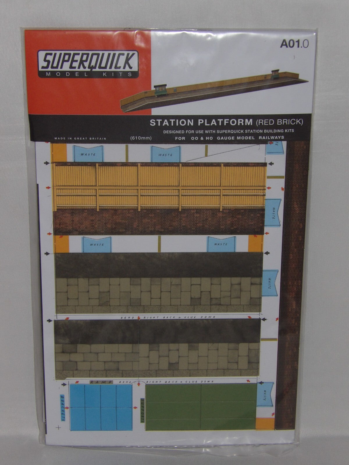 Superquick Kits 1:76 Scale Red Brick Station Platform Scaled For OO & HO - SQA1
