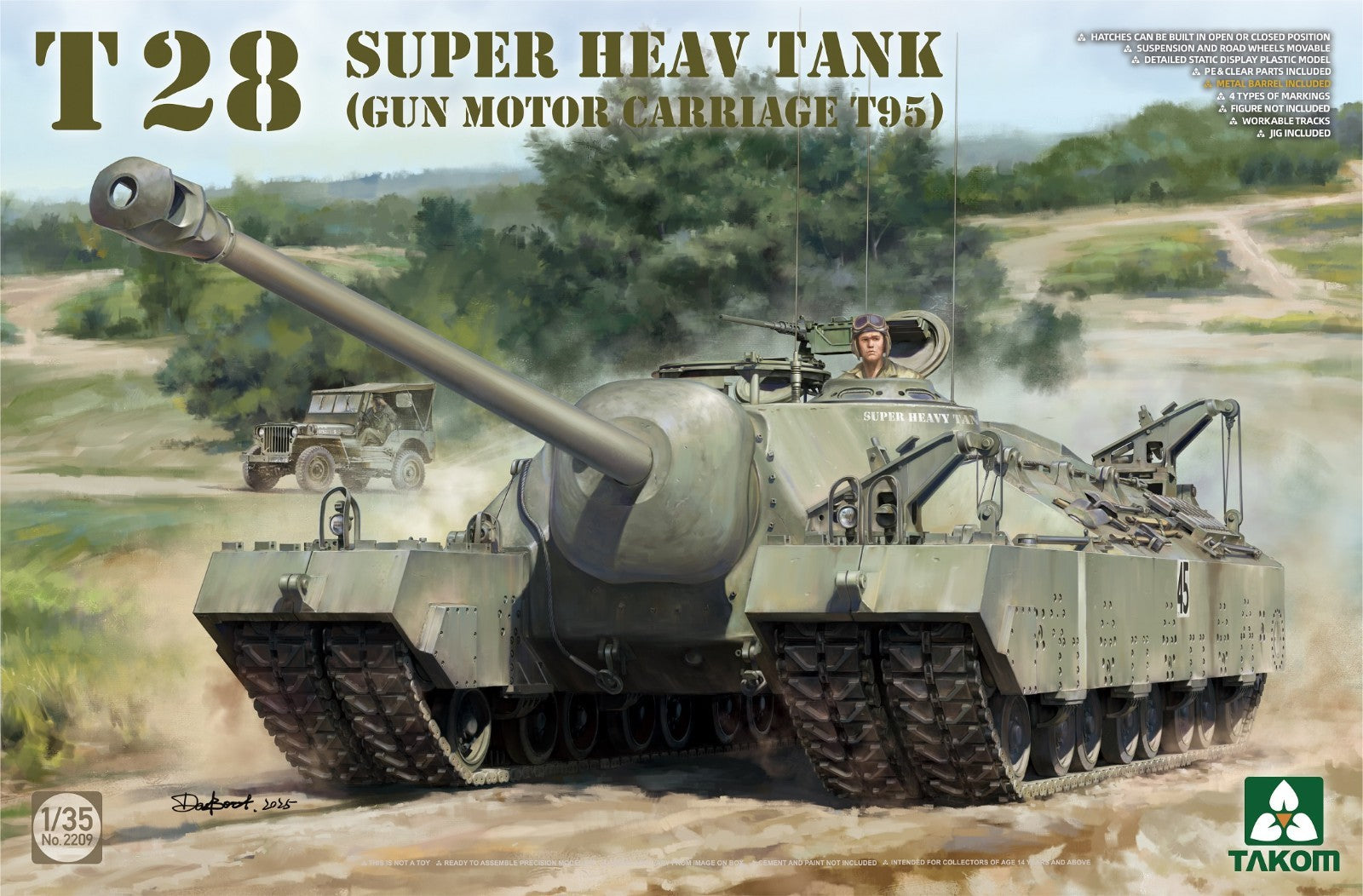 Takom 1:35 Scale US Army T28 Super Heavy Tank (Gun Motor Carriage T95) - 2209