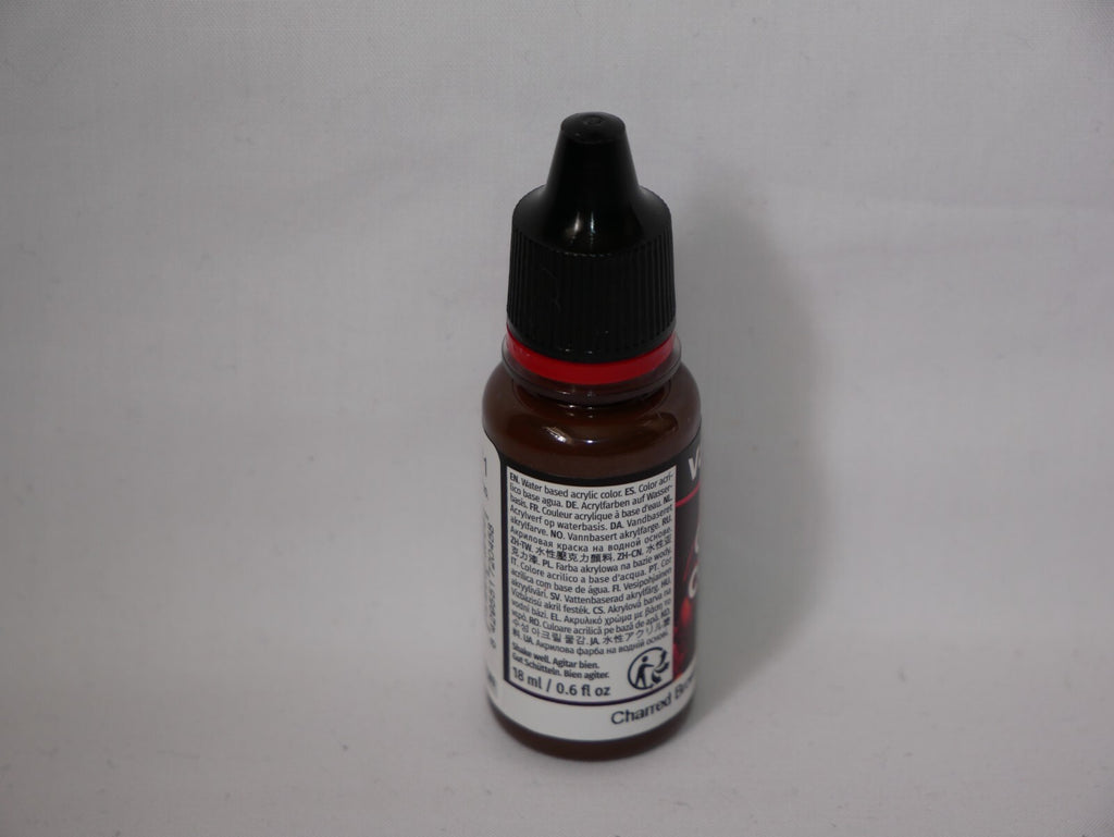 Vallejo Game Color Acrylics Charred Brown 18ml/0.6 fl oz Dropper Bottle - 72.045