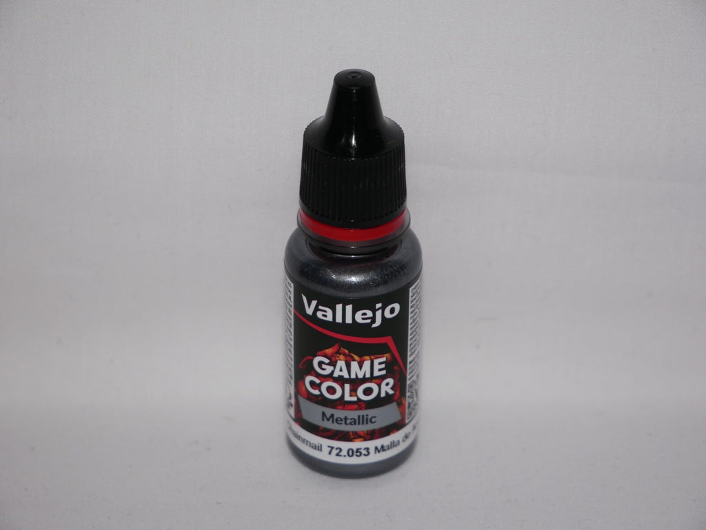 Vallejo Game Color Acrylic Metallics Chainmail Silver 18ml Dropper Bottle 72.053