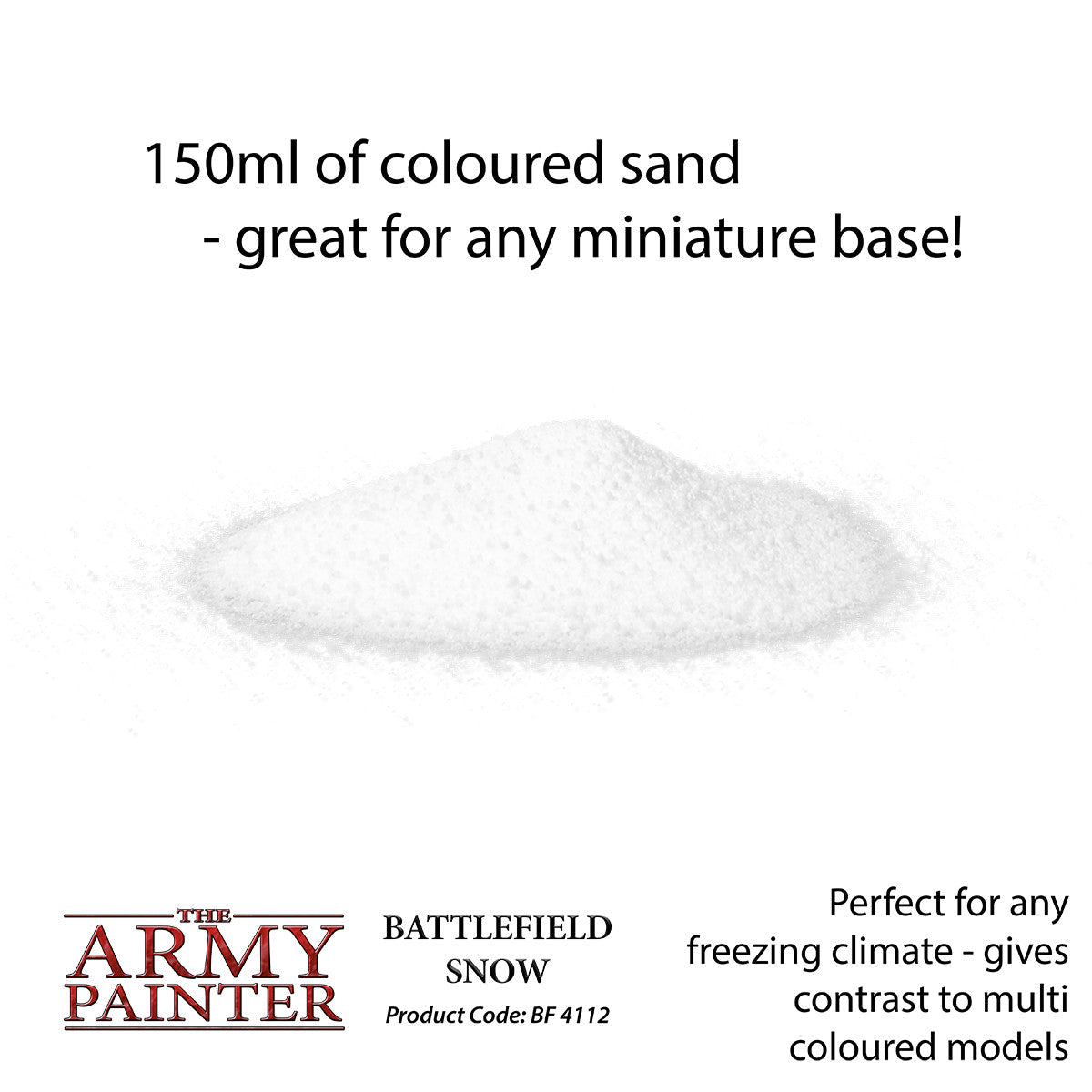 The Army Painter Battlefield Snow For Miniature Gaming Bases 150ml Tub - BF4112