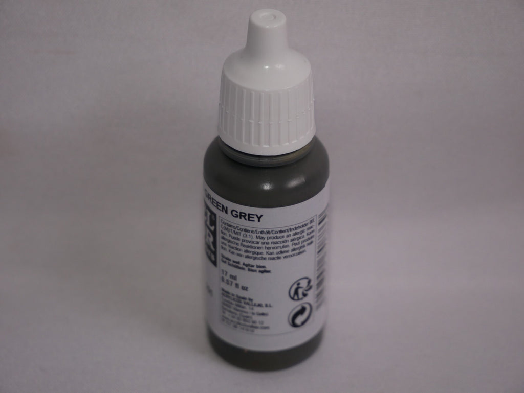 Vallejo Model Color Green Grey Acrylic 17ml/0.57 fl oz Dropper Bottle - 70.886