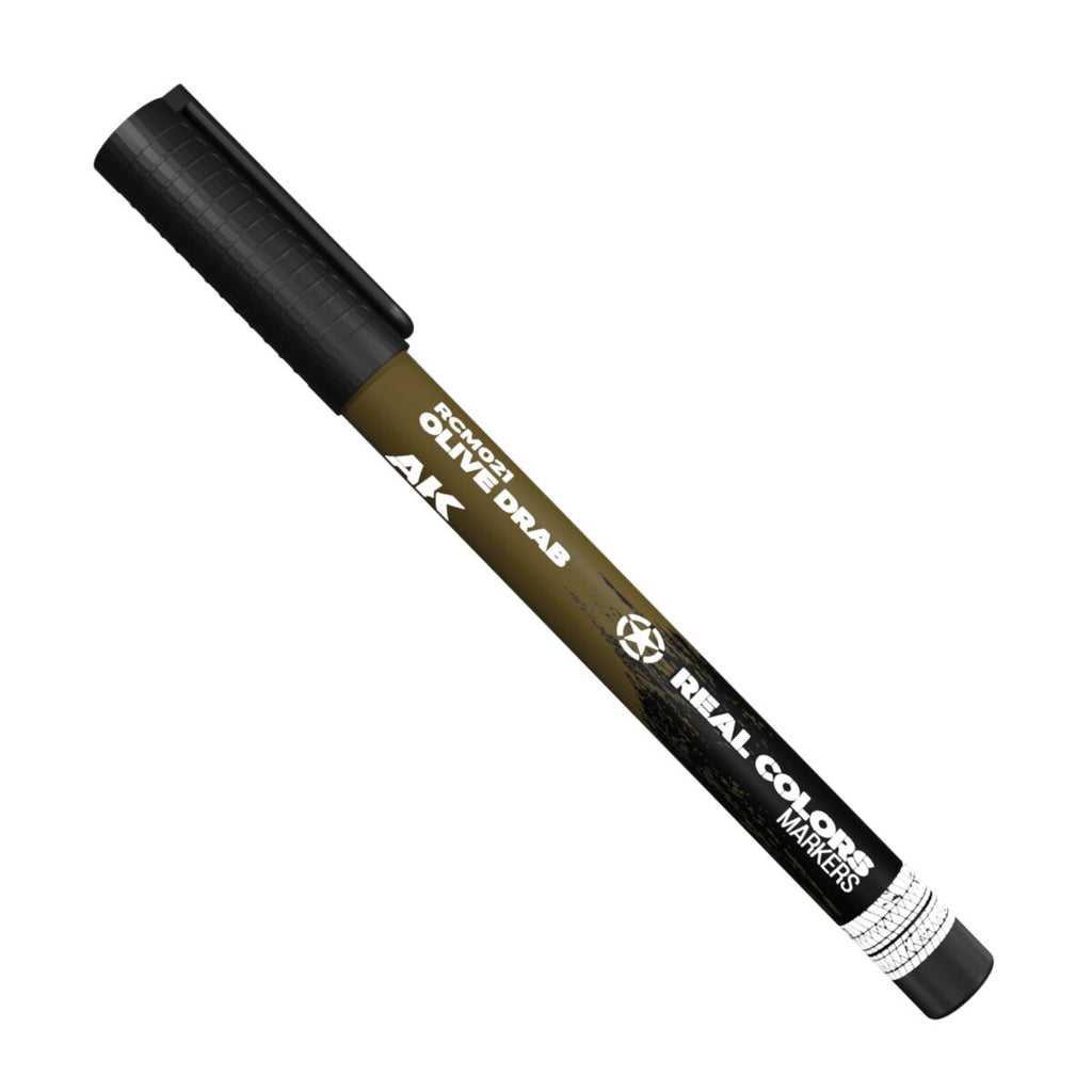 AK Interactive Real Colors Acrylic Fast Dry Paint Marker Pens Olive Drab RCM021