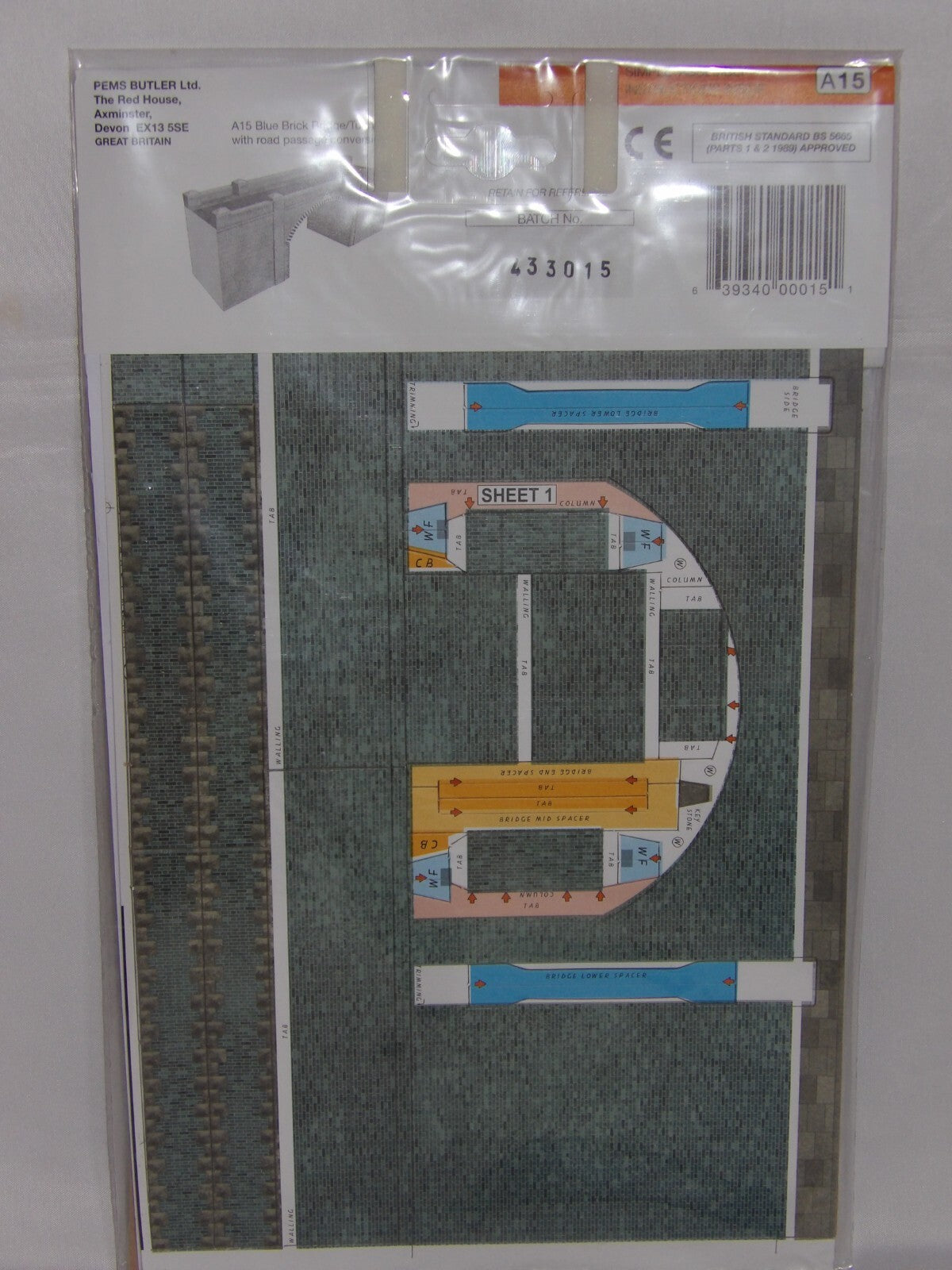 Superquick Model Kits 1:76 Scale Blue Brick Bridge Tunnel Scaled For OO/HO SQA15