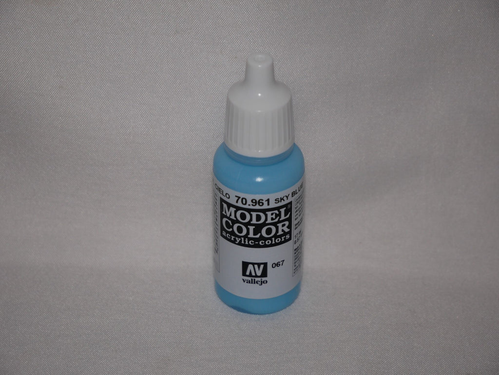 Vallejo Model Color Sky Blue Acrylic 17ml/0.57 fl oz Dropper Bottle - 70.961