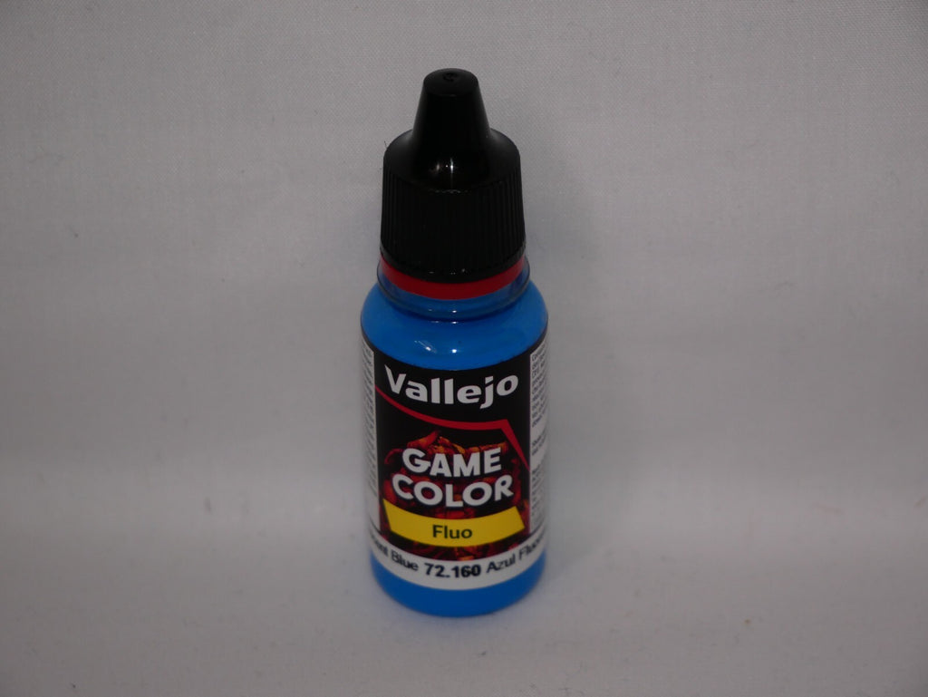 Vallejo Game Color Acrylic Range Fluorescent Blue 18ml Dropper Bottle - 72.160