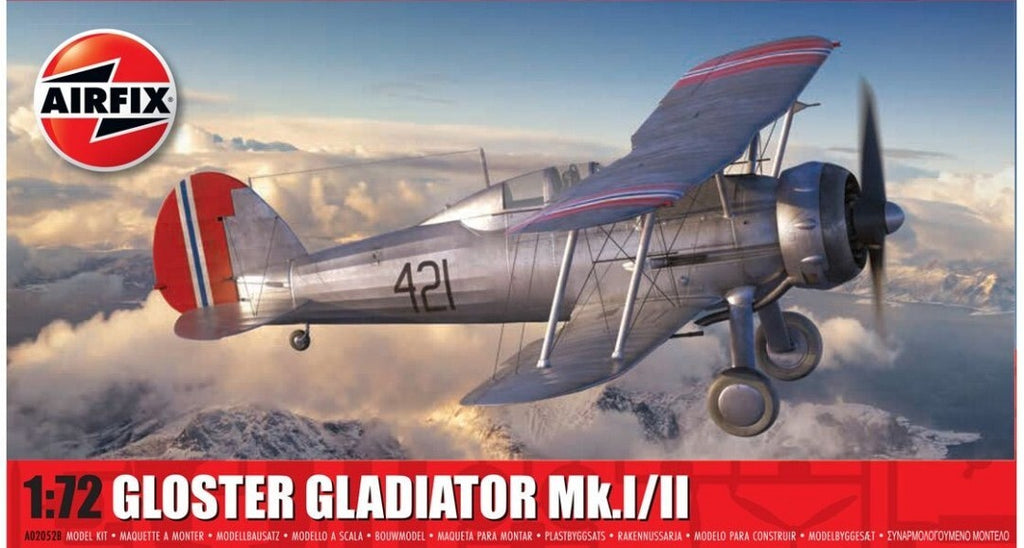 Airfix 1:72 Scale Model Kits Gloster Gladiator Mk.I/Mk.II Skill Level 1 A02052B
