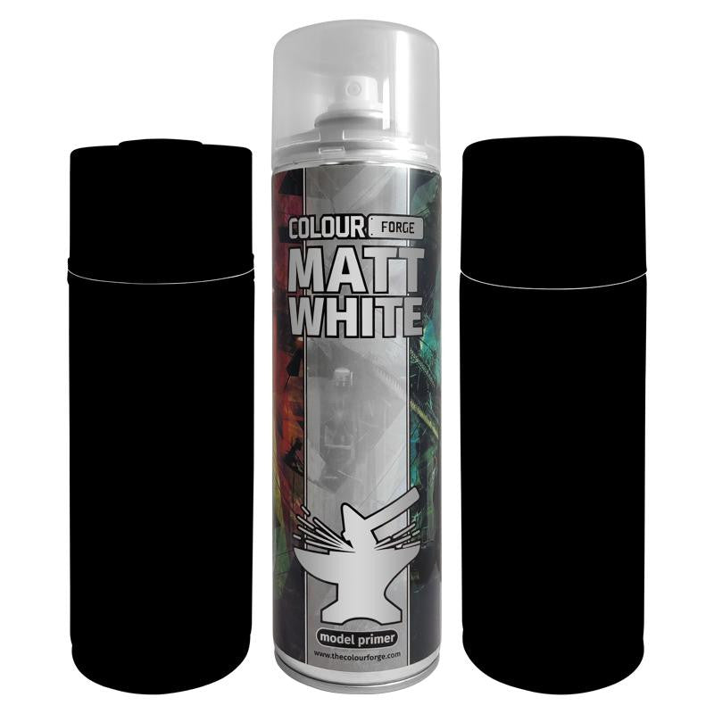 The Colour Forge Hobby Supplies Matt White Model Primer 500ml Aerosol Spray Can