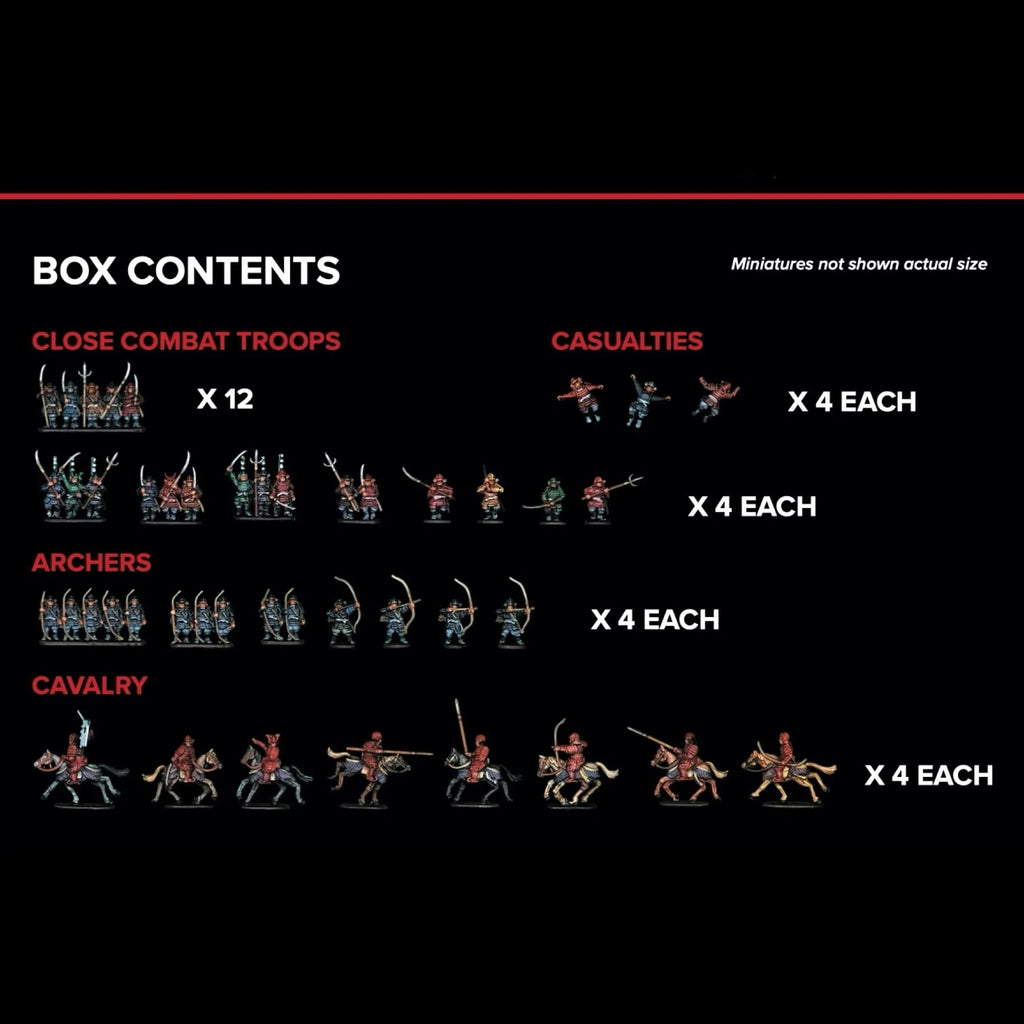 Wargames Atlantic Grand Battle Scale Hard Plastic 10mm Samurai Figures WAARN004S