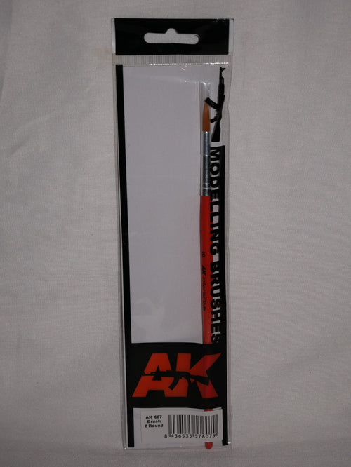 AK Interactive Size 8 Round Synthetic Hair Scale Modeling Paint Brushes - AK607