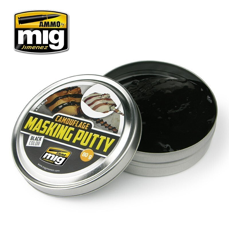 Ammo By Mig Jimenez Black Camouflage Masking Putty 80g Metal Tub - A.MIG-8012