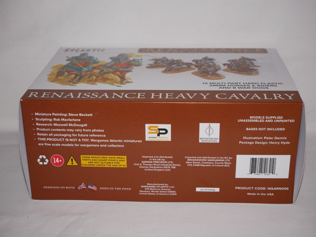 Wargames Atlantic 28mm Hard Plastic Renaissance Heavy Cavalry Figures - WAARN006