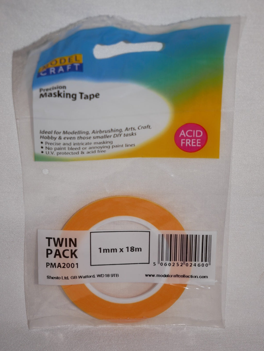 The Model Craft Collection Twin Pack Precision Masking Tape (1mm x 18m) PMA2001
