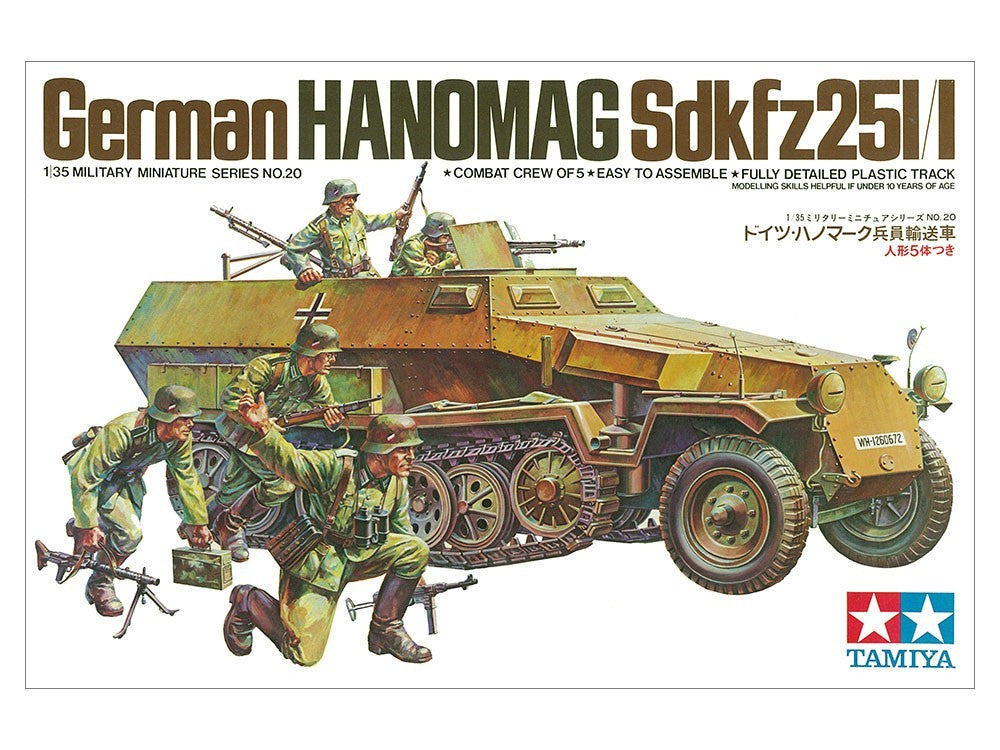 Tamiya 1:35 Military Miniature Series No.20 German Hanomag Sd.Kfz.251/1 - 35020