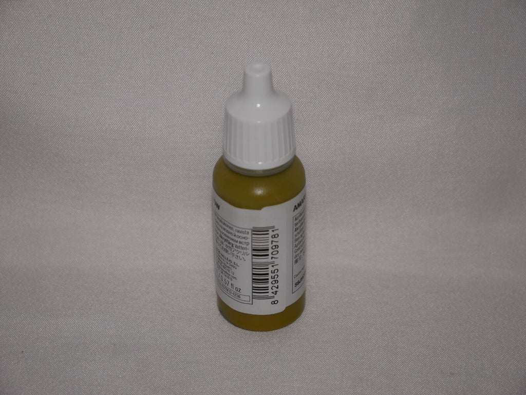 Vallejo Model Color Dark Yellow Acrylic 17ml/0.57 fl oz Dropper Bottle - 70.978