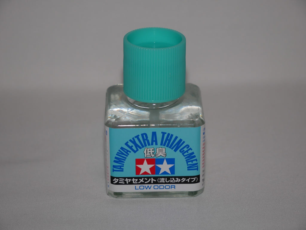 Tamiya Extra Thin Polystyrene Cement Low Odour Version 40ml Glass Jar - 87236